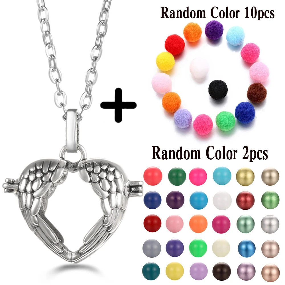 Mexico Chime Music Ball Caller Aromatherapy Necklace Essential Oil Diffuser Tree Of Life Cage Exquisite Zircon Pendant Jewelry