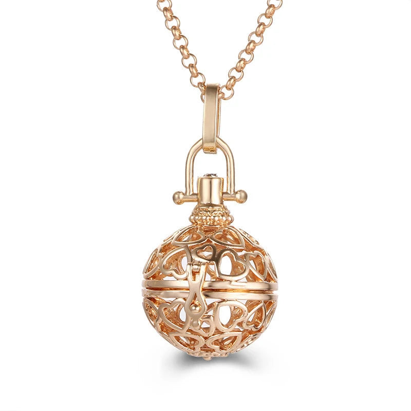 Mexico Style Tree Of Life Angel Necklace 16MM Music Ball Vintage Pregnancy Necklace Aroma Essential Oil Diffuser Locket Pendant