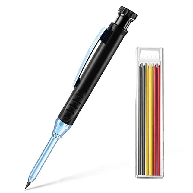 Solid Carpenter Mechanical Pencil with Sharpener Woodworking Tools 2.8mm 3 Colors Refill Construction Tools Stationery Supply