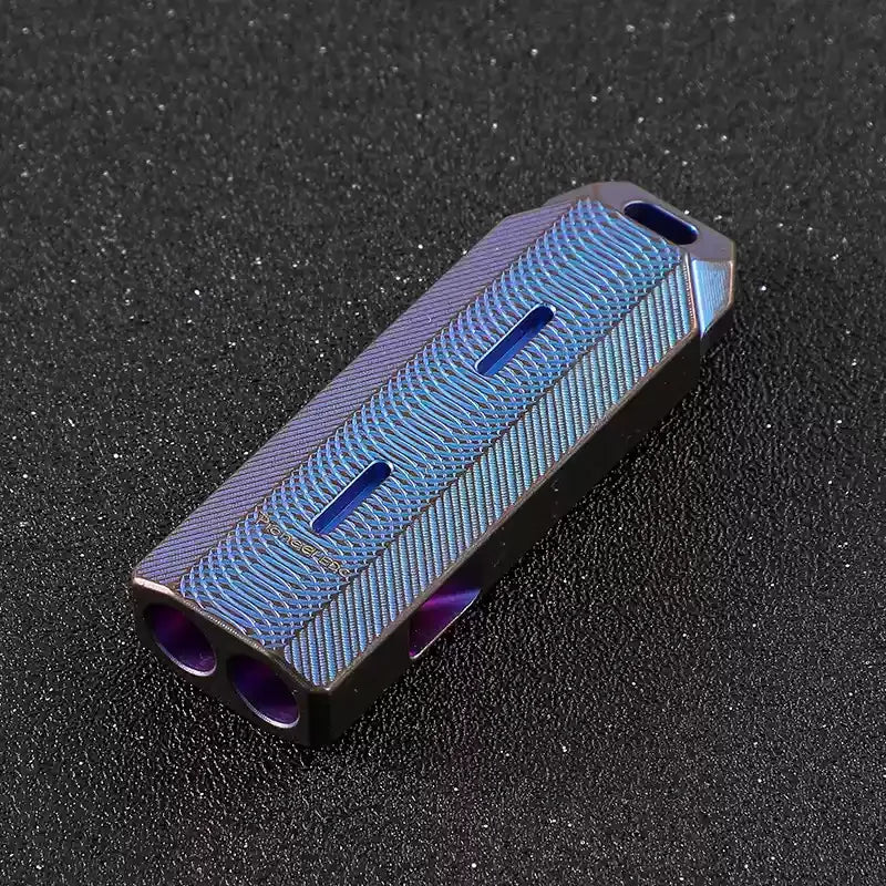 High-Pitched Titanium Alloy Double-Tube Metal Whistle KS016 Field Outdoor Life Saving Sound Device Camping Hiking Essential