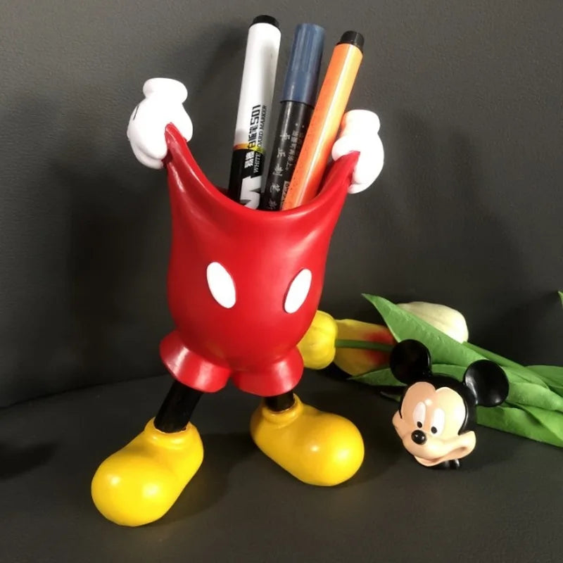 Disney Mickey Glove Pen Holder Anime Cartoon Pencil Stationery Makeup Brush Storage Tube Desktop Decoration Student Girl Gifts