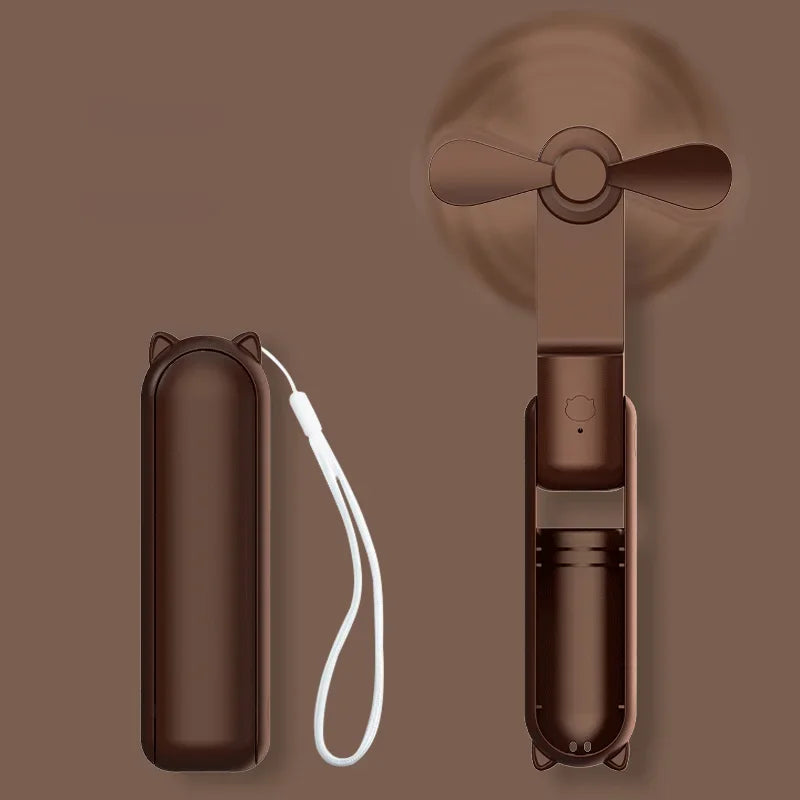 Portable Mini Fan, USB Rechargeable, 3-speed Adjustable, Foldable Handheld Fan, Suitable for Women, Travel, Outdoor Use