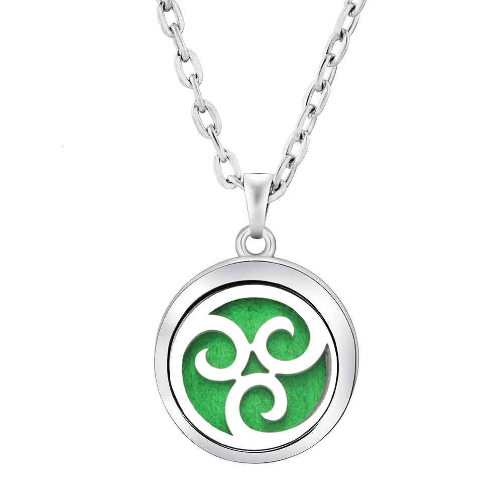 New Stainless Steel Fashion Tree Of Life  Aromatherapy Necklace Essential Oil Diffuser Perfume Locket Pendant Women Jewelry Gift