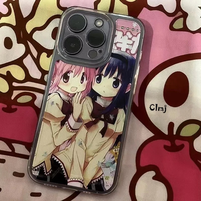 Clmj Japanese Cute Anime Girl INS Phone Case For iPhone 11 13 12 14 Pro 15 Plus X XS Max XR Silicone Phone Cover iPhone Case