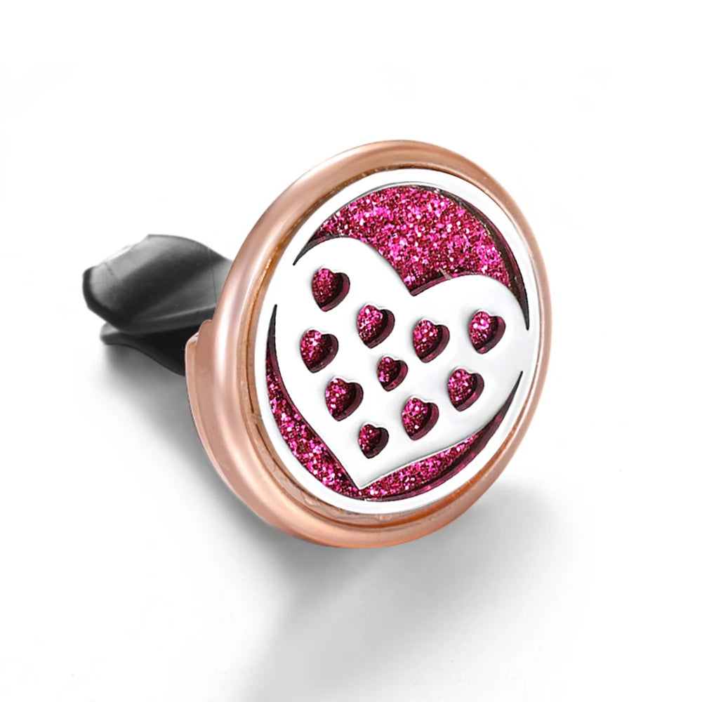 Golden Insert Aromatherapy Pad Tree of Life Pendant Stainless Steel Essential Oil Diffuser Car Air Freshener Outlet Clip Lockets