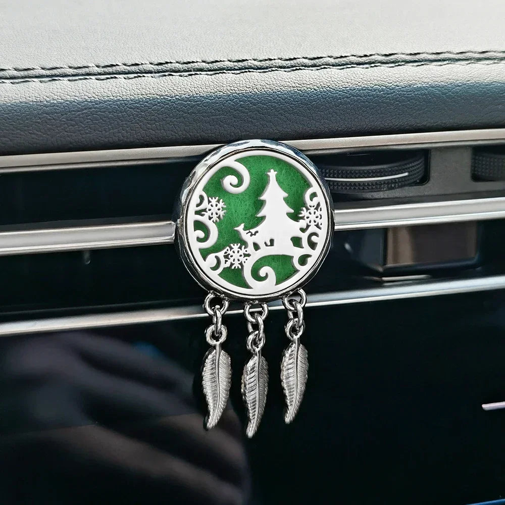 New Dreamcatcher Tree of Life Insert Car Aromatherapy Diffuser Pendant Leaf Tassel Car Air Outlet Essential Oil Diffuser Lockets