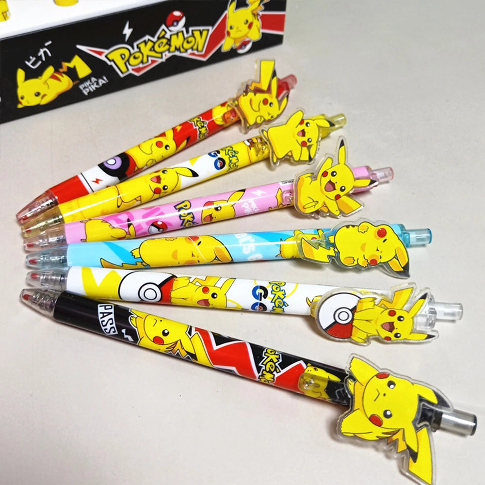 Anime Pokemon Pikachu Press Gel Pens For Writing Cute 0.5mm Black Ink Neutral Pen Promotional Gift Office School Supplies