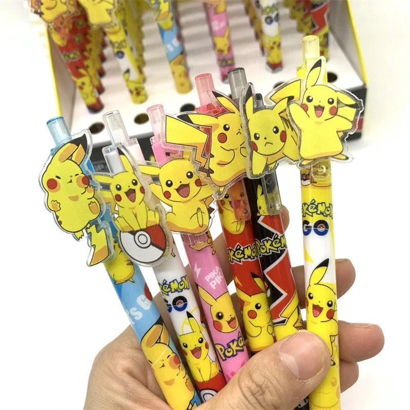 Anime Pokemon Pikachu Press Gel Pens For Writing Cute 0.5mm Black Ink Neutral Pen Promotional Gift Office School Supplies