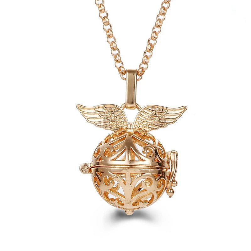 Mexico Style Tree Of Life Angel Necklace 16MM Music Ball Vintage Pregnancy Necklace Aroma Essential Oil Diffuser Locket Pendant