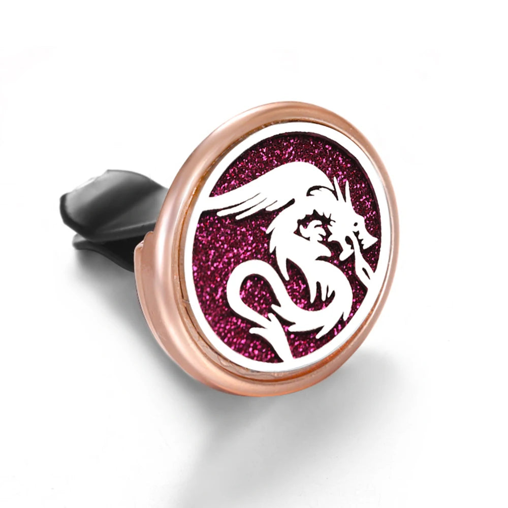 Golden Insert Aromatherapy Pad Tree of Life Pendant Stainless Steel Essential Oil Diffuser Car Air Freshener Outlet Clip Lockets