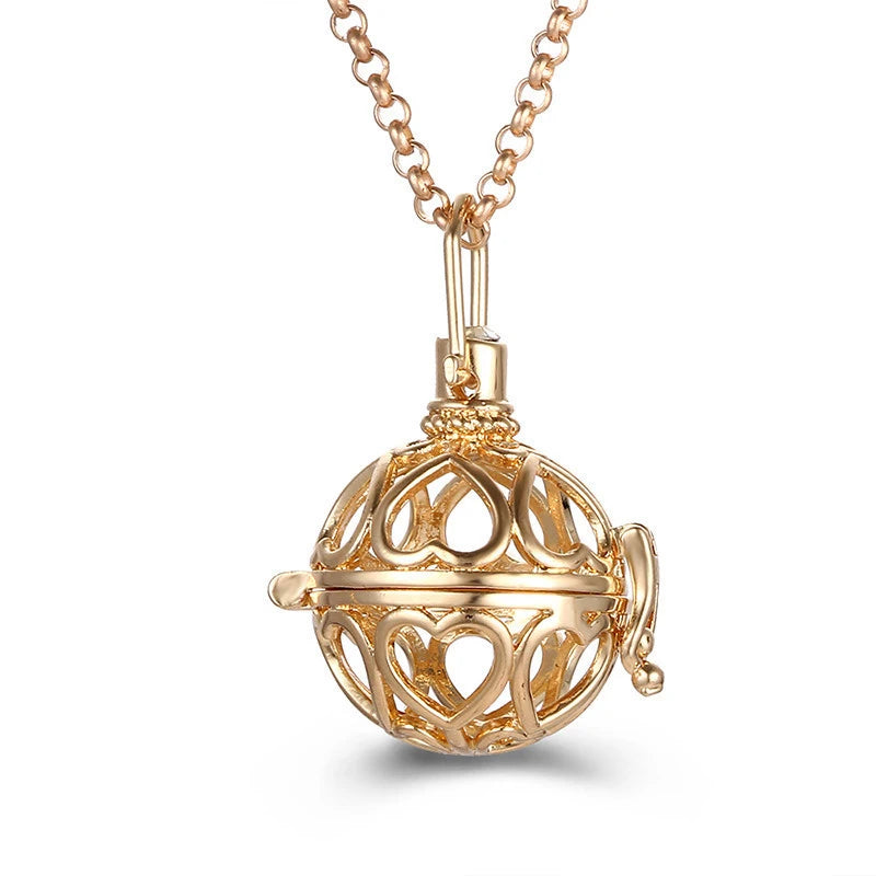 Mexico Style Tree Of Life Angel Necklace 16MM Music Ball Vintage Pregnancy Necklace Aroma Essential Oil Diffuser Locket Pendant