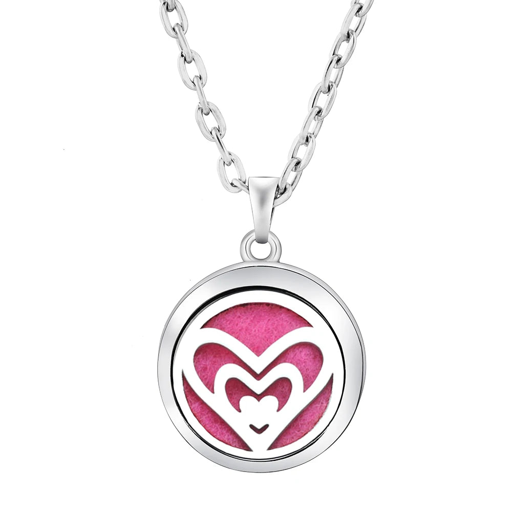 New Stainless Steel Fashion Tree Of Life  Aromatherapy Necklace Essential Oil Diffuser Perfume Locket Pendant Women Jewelry Gift