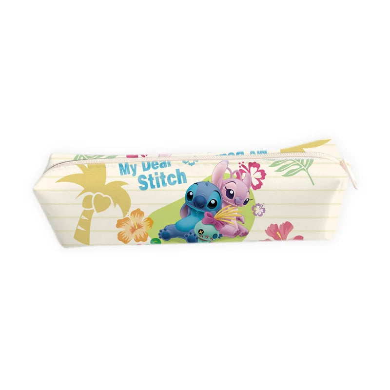 Disney Stitch Anime Pencil Case Stitch Print Pen Bag  Cartoon Students Storage Bag Stationery kids Toy Student Christmars Gift
