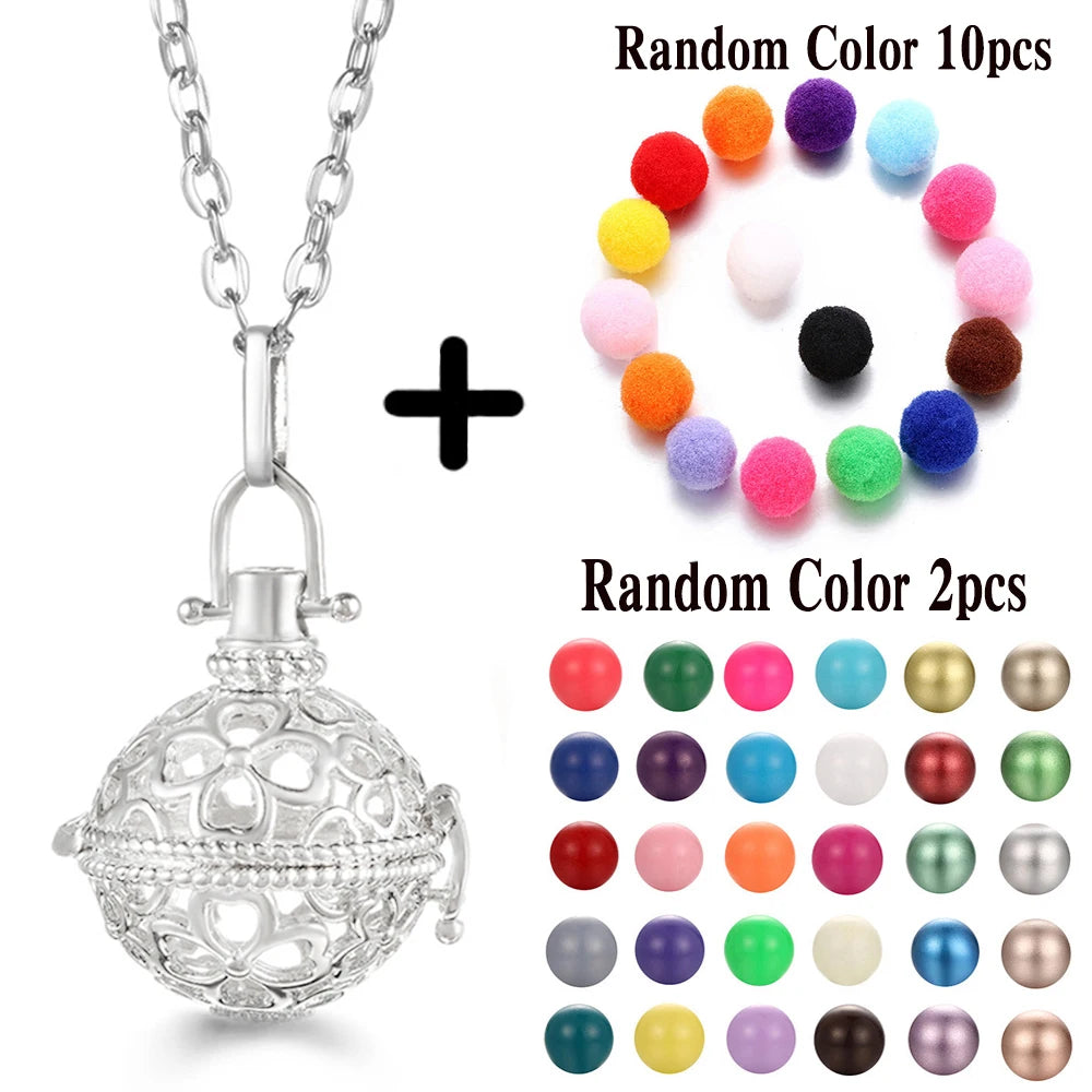 Mexico Chime Music Ball Caller Aromatherapy Necklace Essential Oil Diffuser Tree Of Life Cage Exquisite Zircon Pendant Jewelry