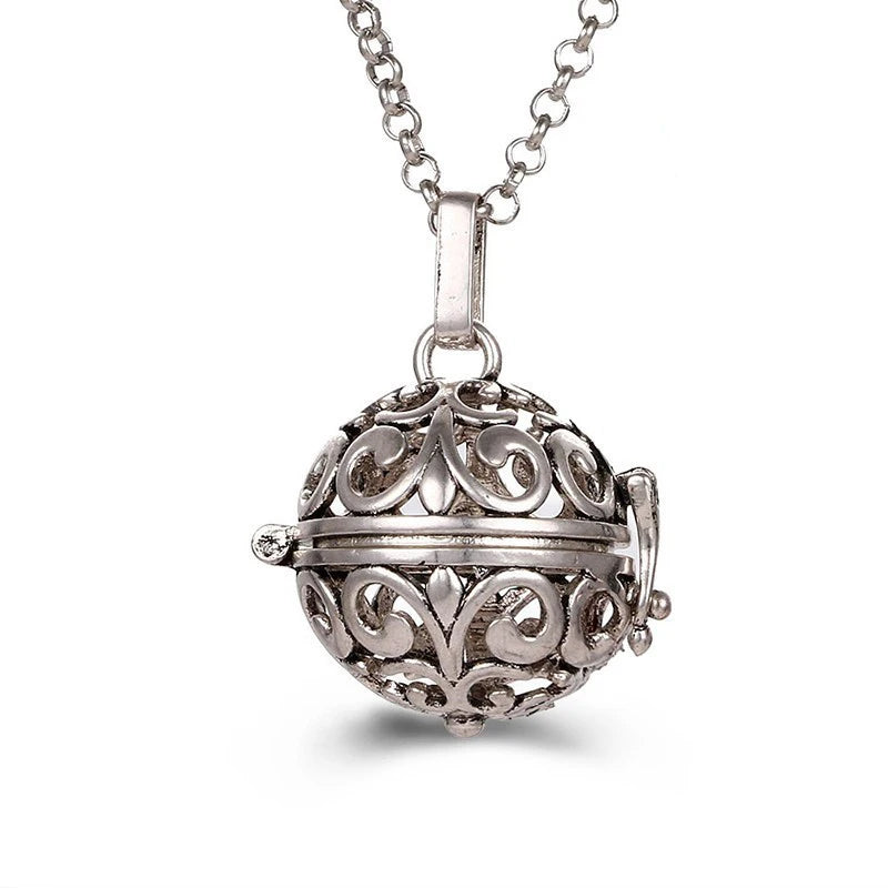 Mexico Music Ball Tree of Life Cage Pendant Vintage Aromatherapy Necklace Essential Oil Diffuser Perfume Locket Pregnant Jewelry
