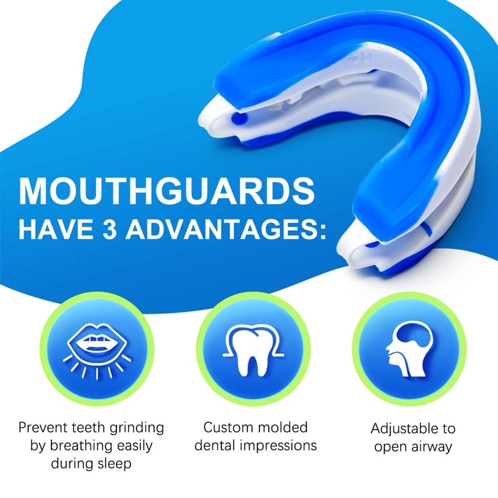 Anti-Snoring Mouthpiece Anti-Snoring Device Night Time Teeth Mouthguard Adjustable Sleeping Mouth Guard for Bruxism Stop Snoring