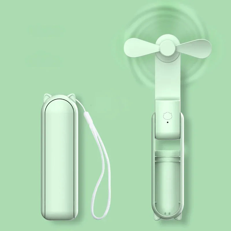 Portable Mini Fan, USB Rechargeable, 3-speed Adjustable, Foldable Handheld Fan, Suitable for Women, Travel, Outdoor Use