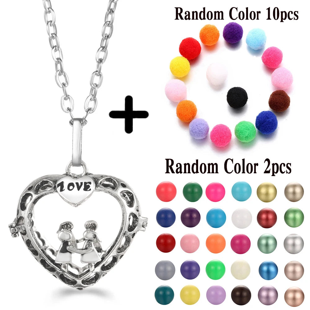 Mexico Chime Music Ball Caller Aromatherapy Necklace Essential Oil Diffuser Tree Of Life Cage Exquisite Zircon Pendant Jewelry