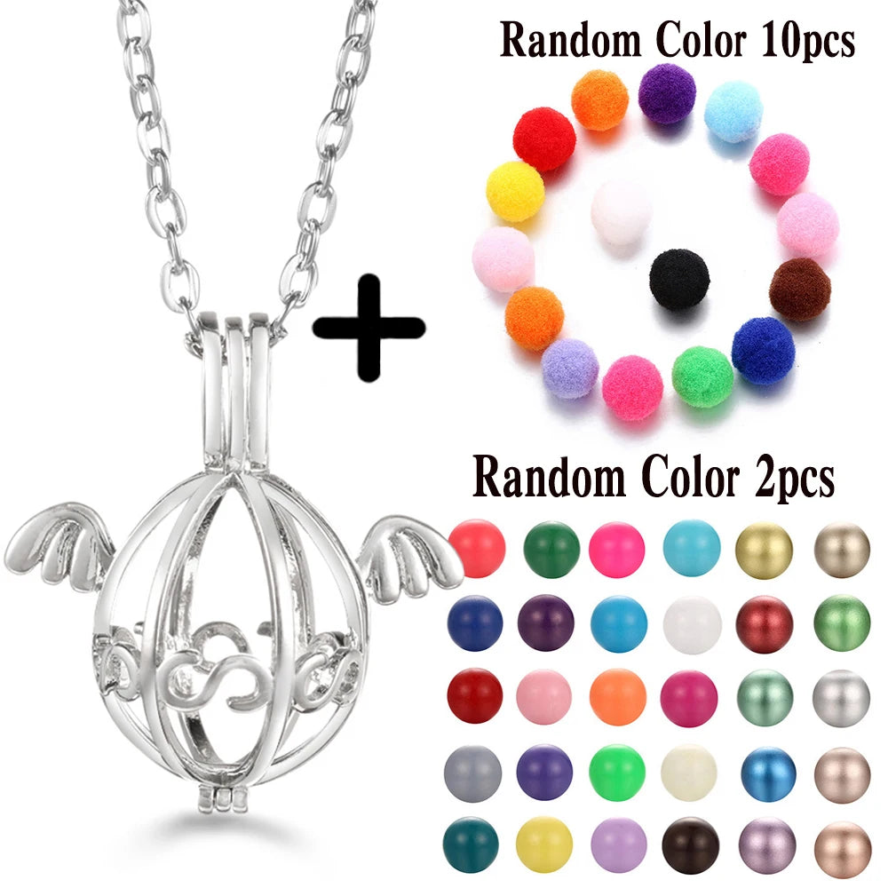 Mexico Chime Music Ball Caller Aromatherapy Necklace Essential Oil Diffuser Tree Of Life Cage Exquisite Zircon Pendant Jewelry