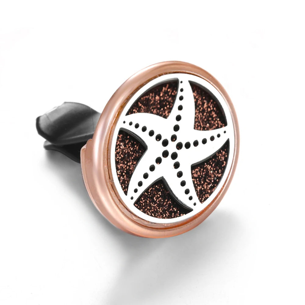 Golden Insert Aromatherapy Pad Tree of Life Pendant Stainless Steel Essential Oil Diffuser Car Air Freshener Outlet Clip Lockets