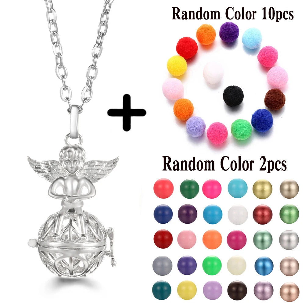 Mexico Chime Music Ball Caller Aromatherapy Necklace Essential Oil Diffuser Tree Of Life Cage Exquisite Zircon Pendant Jewelry