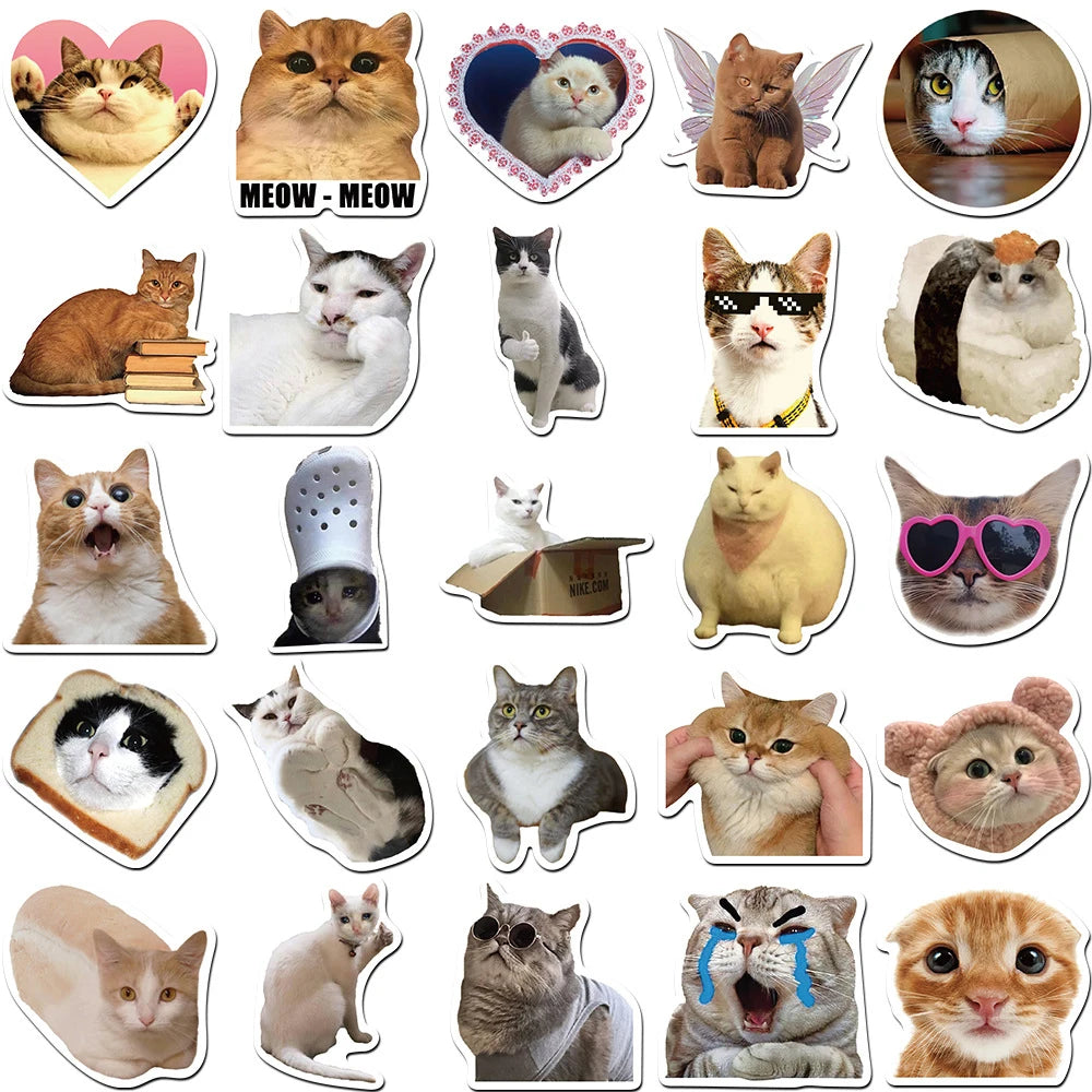 10/30/50PCS Kawaii Love Cat PVC Sticker Aesthetic Children's Korean Decoration Scrapbooking Stationery School Supplies for Kids