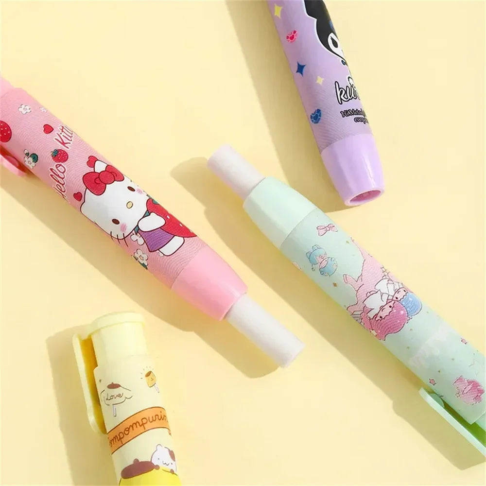 Creative Sanrio Hello Kitty Press Eraser Anime Kuromi Melody Cinnamoroll Cartoon Kawaii Stationery Gift Office School Supplies