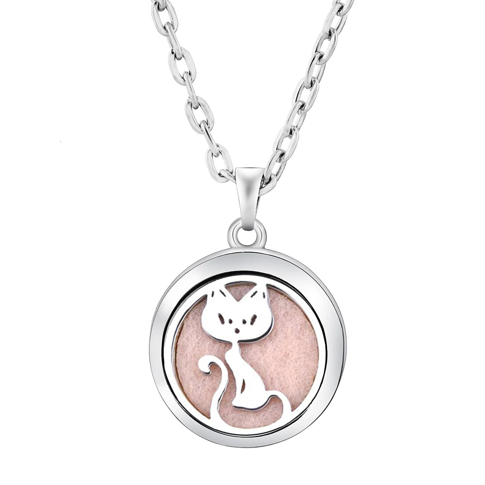 New Stainless Steel Fashion Tree Of Life  Aromatherapy Necklace Essential Oil Diffuser Perfume Locket Pendant Women Jewelry Gift