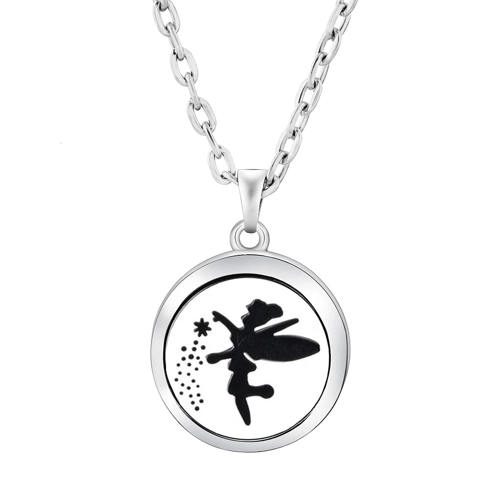 New Stainless Steel Fashion Tree Of Life  Aromatherapy Necklace Essential Oil Diffuser Perfume Locket Pendant Women Jewelry Gift