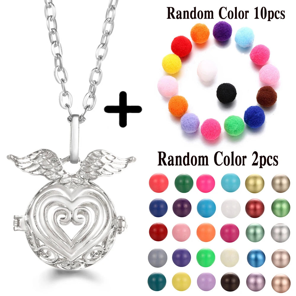 Mexico Chime Music Ball Caller Aromatherapy Necklace Essential Oil Diffuser Tree Of Life Cage Exquisite Zircon Pendant Jewelry