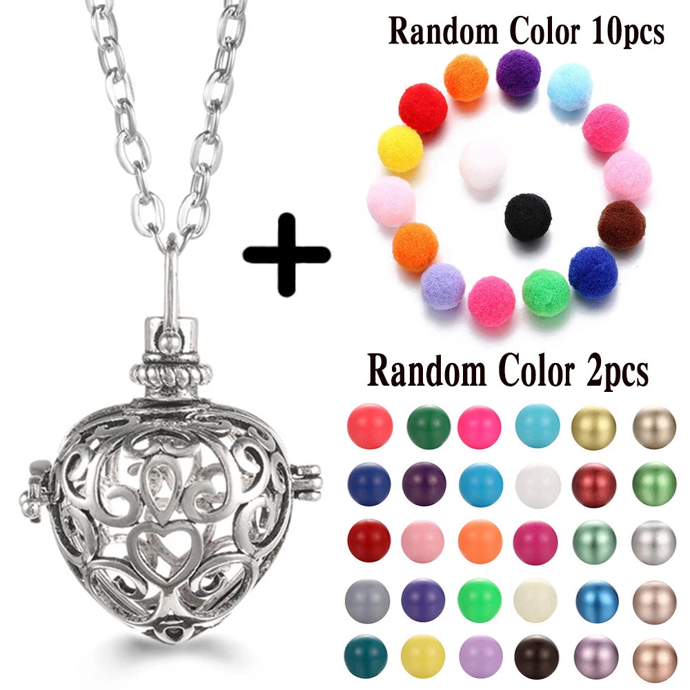 Mexico Chime Music Ball Caller Aromatherapy Necklace Essential Oil Diffuser Tree Of Life Cage Exquisite Zircon Pendant Jewelry