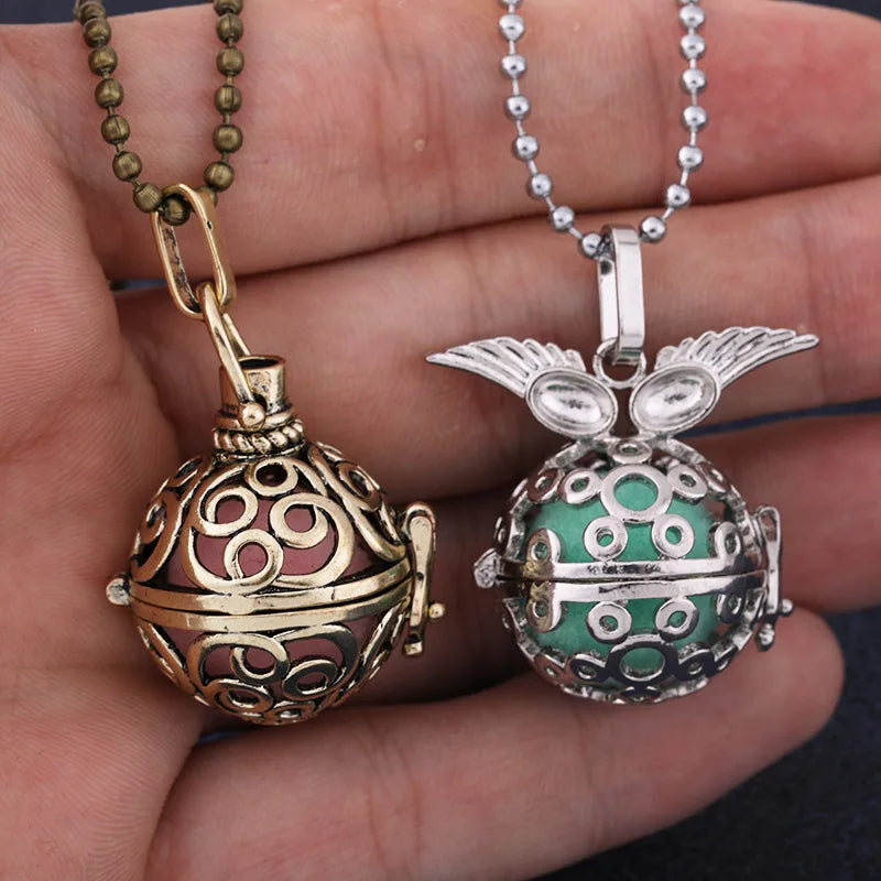 Mexico Style Tree Of Life Angel Necklace 16MM Music Ball Vintage Pregnancy Necklace Aroma Essential Oil Diffuser Locket Pendant