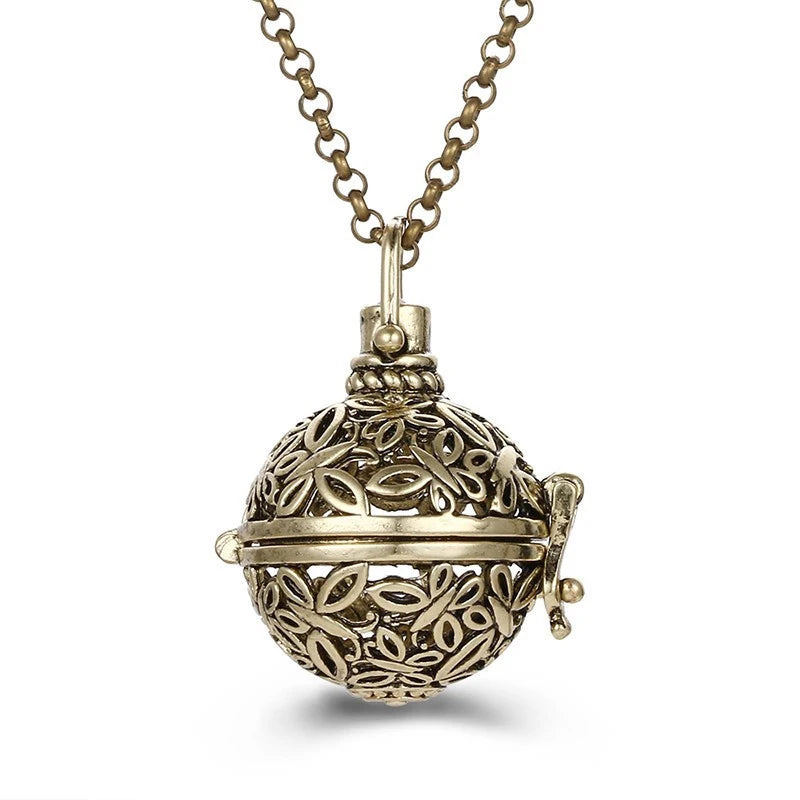 Mexico Style Tree Of Life Angel Necklace 16MM Music Ball Vintage Pregnancy Necklace Aroma Essential Oil Diffuser Locket Pendant