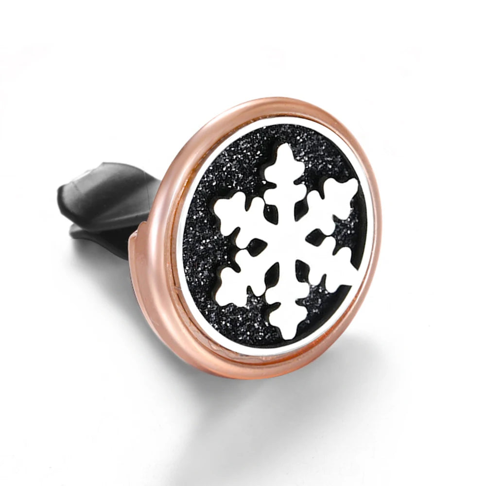 Golden Insert Aromatherapy Pad Tree of Life Pendant Stainless Steel Essential Oil Diffuser Car Air Freshener Outlet Clip Lockets