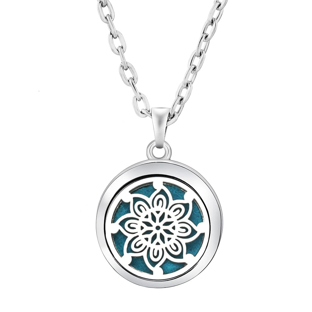 New Stainless Steel Fashion Tree Of Life  Aromatherapy Necklace Essential Oil Diffuser Perfume Locket Pendant Women Jewelry Gift