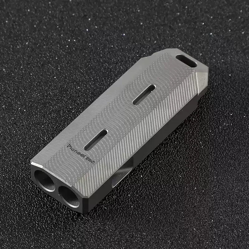 High-Pitched Titanium Alloy Double-Tube Metal Whistle KS016 Field Outdoor Life Saving Sound Device Camping Hiking Essential