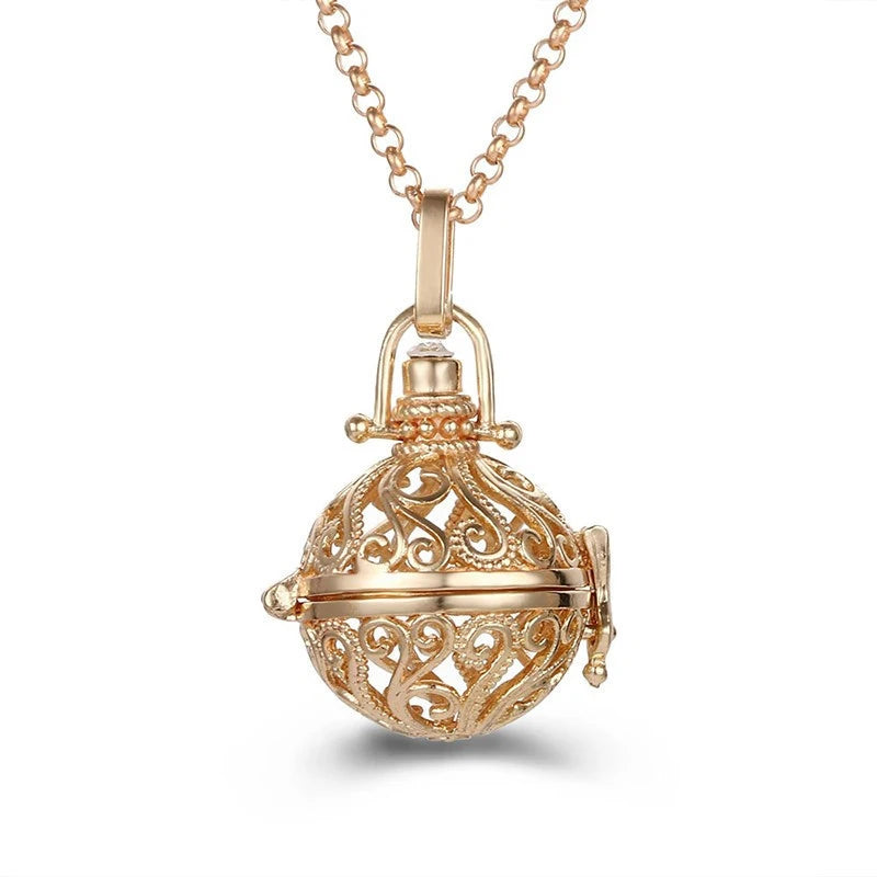 Mexico Style Tree Of Life Angel Necklace 16MM Music Ball Vintage Pregnancy Necklace Aroma Essential Oil Diffuser Locket Pendant