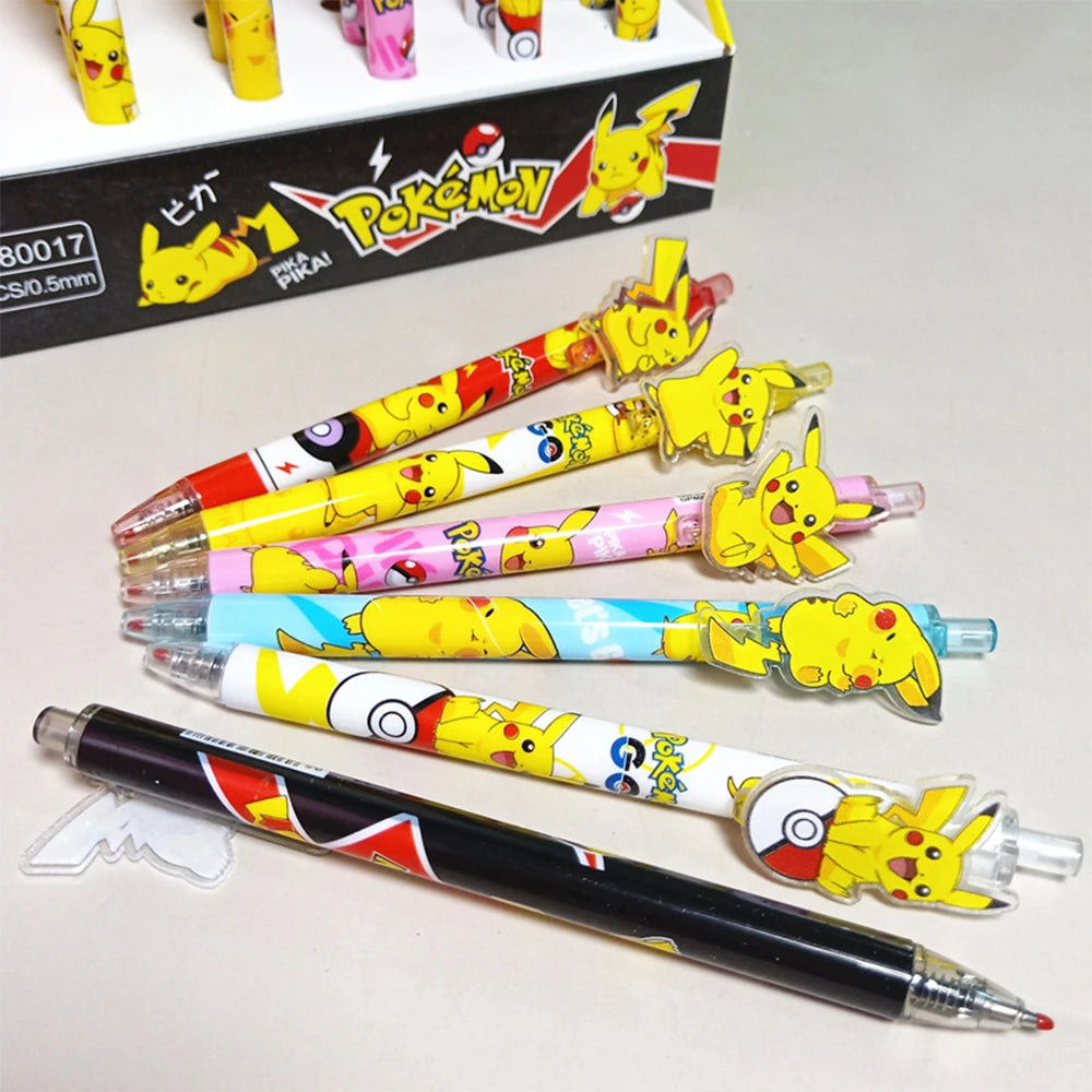 Anime Pokemon Pikachu Press Gel Pens For Writing Cute 0.5mm Black Ink Neutral Pen Promotional Gift Office School Supplies