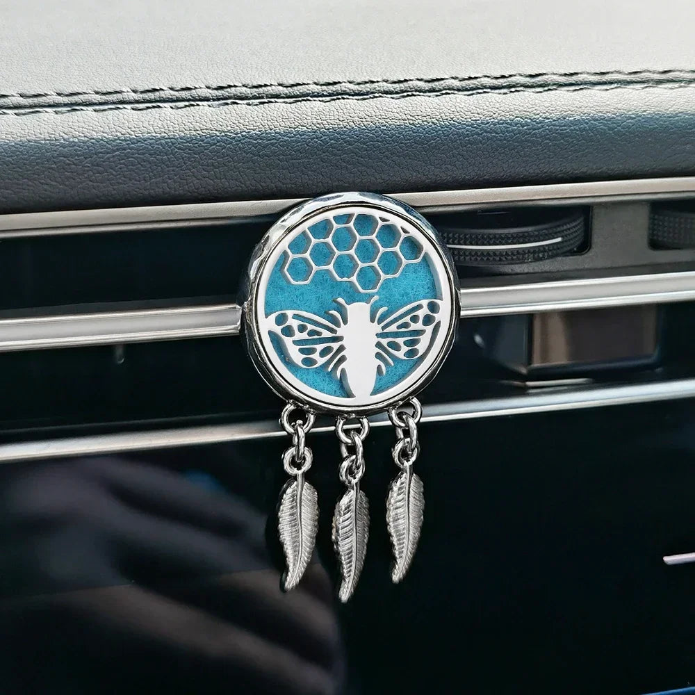 New Dreamcatcher Tree of Life Insert Car Aromatherapy Diffuser Pendant Leaf Tassel Car Air Outlet Essential Oil Diffuser Lockets