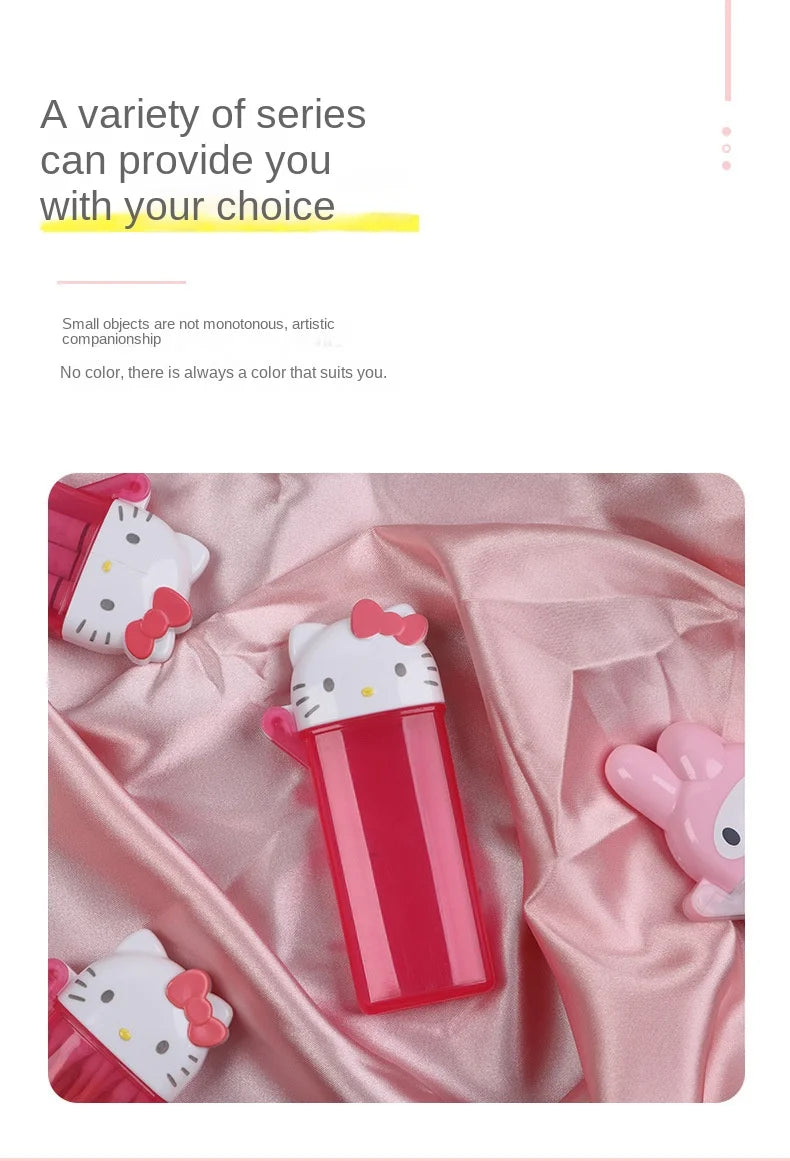 Cute Sanrio Hello Kitty Storage Box Kawaii Anime My Melody Toothpick Cosmetic Swab Storage Box Portable Travel Mini Container