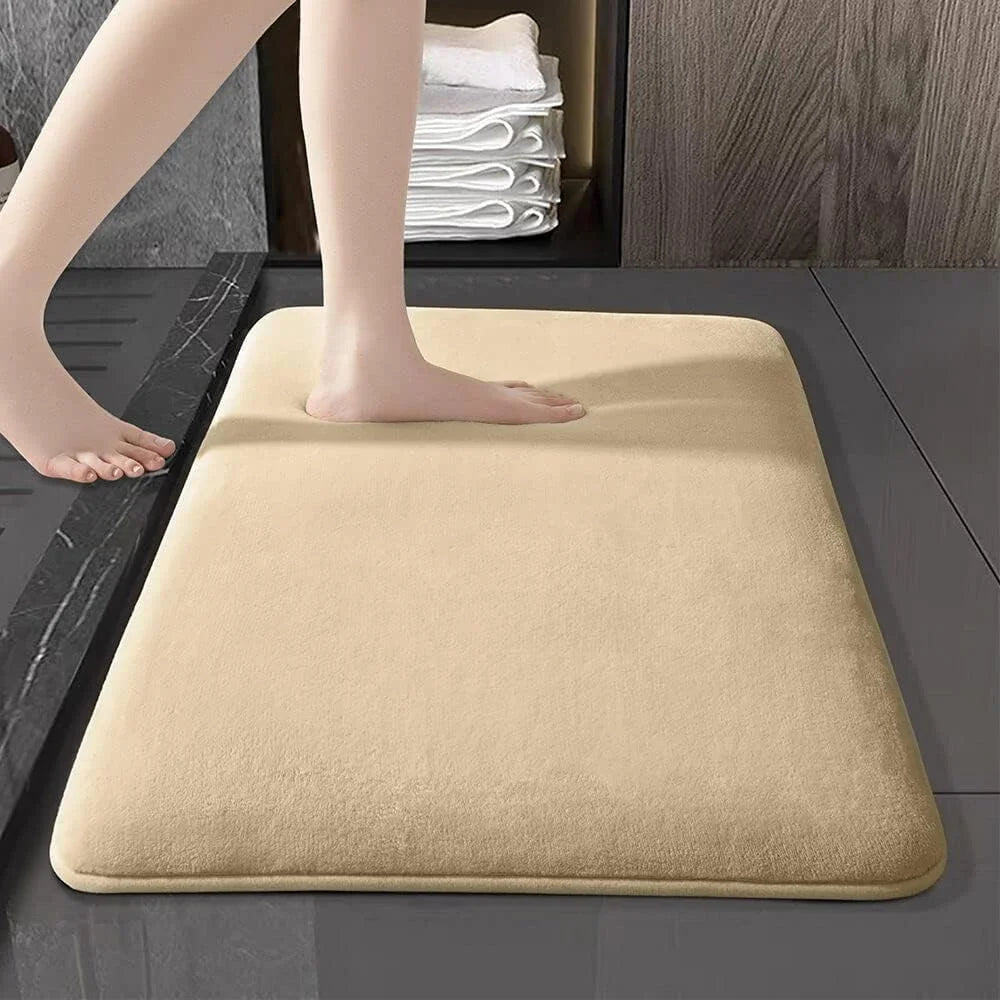 Tapete absorvente antiderrapante do assoalho, veludo coral, esteira da porta do banheiro, esteira do banho, decoração home