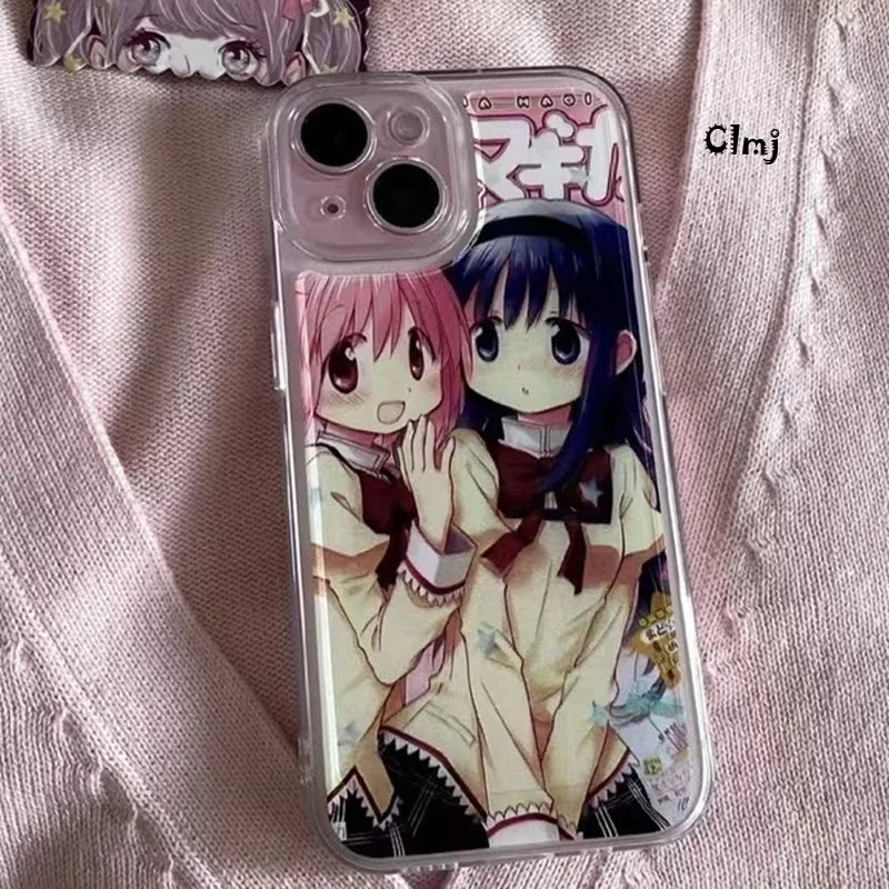 Clmj Japanese Cute Anime Girl INS Phone Case For iPhone 11 13 12 14 Pro 15 Plus X XS Max XR Silicone Phone Cover iPhone Case