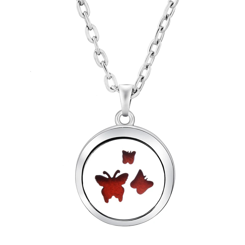 New Stainless Steel Fashion Tree Of Life  Aromatherapy Necklace Essential Oil Diffuser Perfume Locket Pendant Women Jewelry Gift