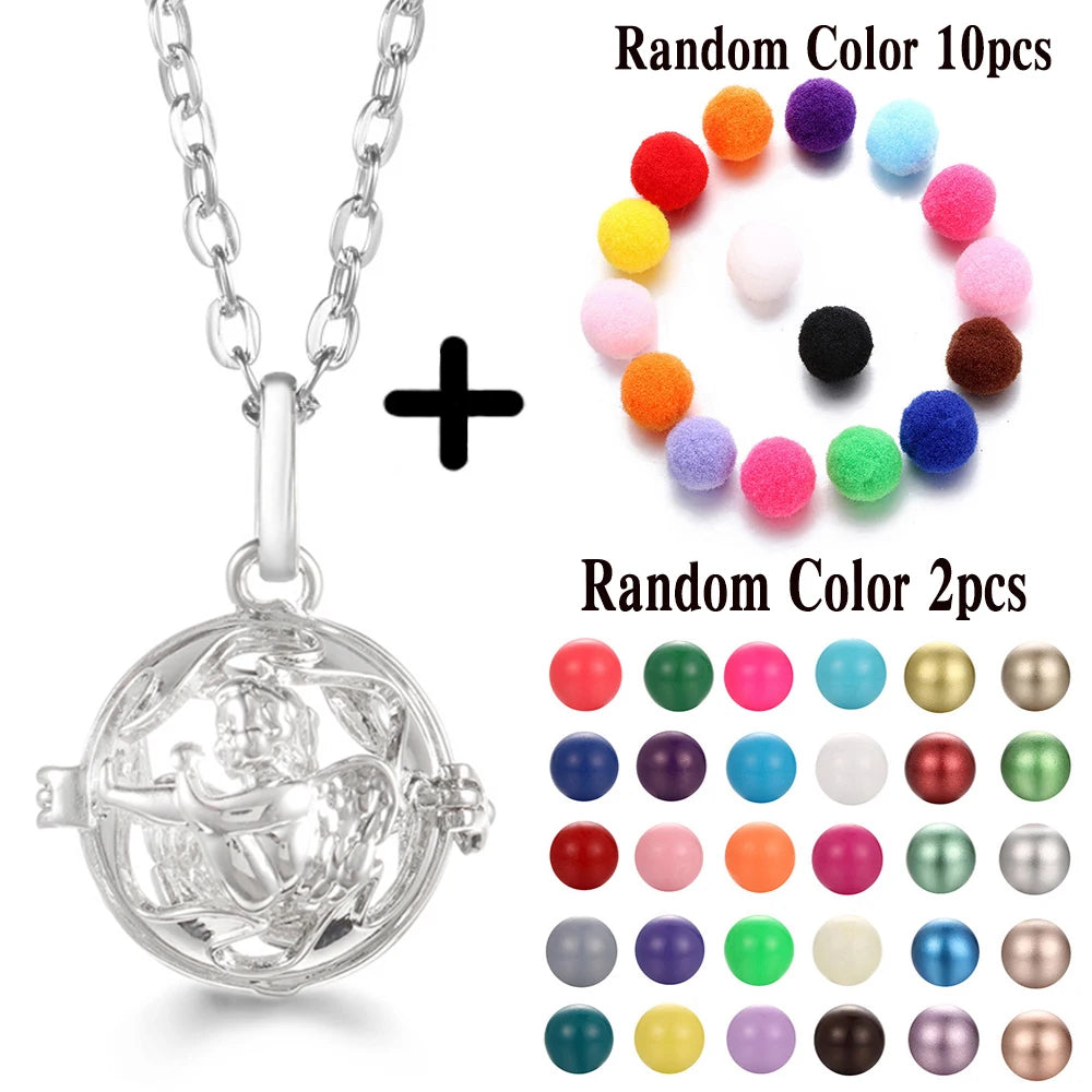 Mexico Chime Music Ball Caller Aromatherapy Necklace Essential Oil Diffuser Tree Of Life Cage Exquisite Zircon Pendant Jewelry