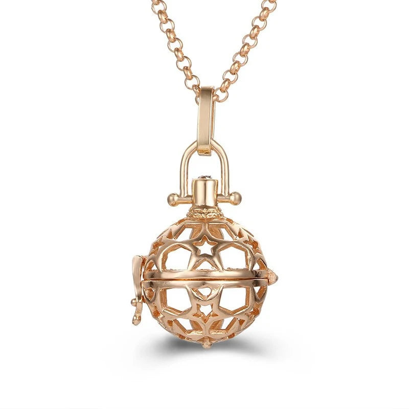 Mexico Music Ball Tree of Life Cage Pendant Vintage Aromatherapy Necklace Essential Oil Diffuser Perfume Locket Pregnant Jewelry