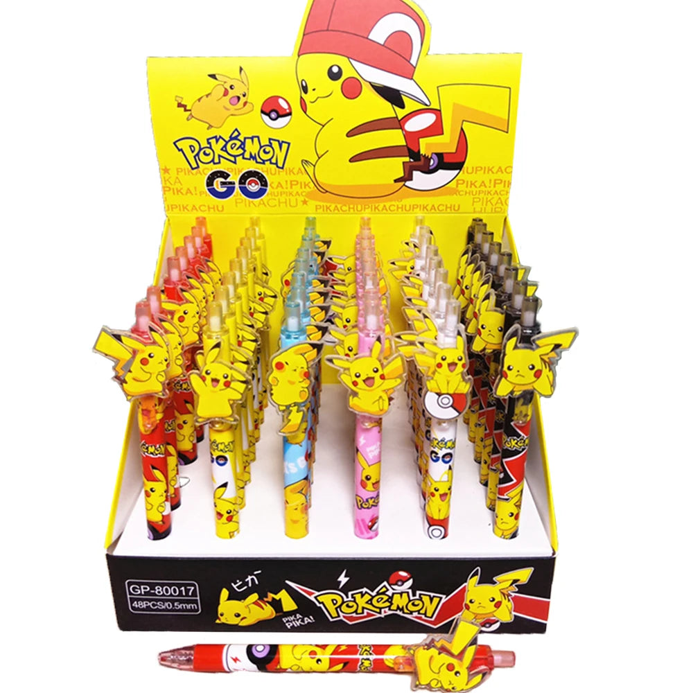 Anime Pokemon Pikachu Press Gel Pens For Writing Cute 0.5mm Black Ink Neutral Pen Promotional Gift Office School Supplies