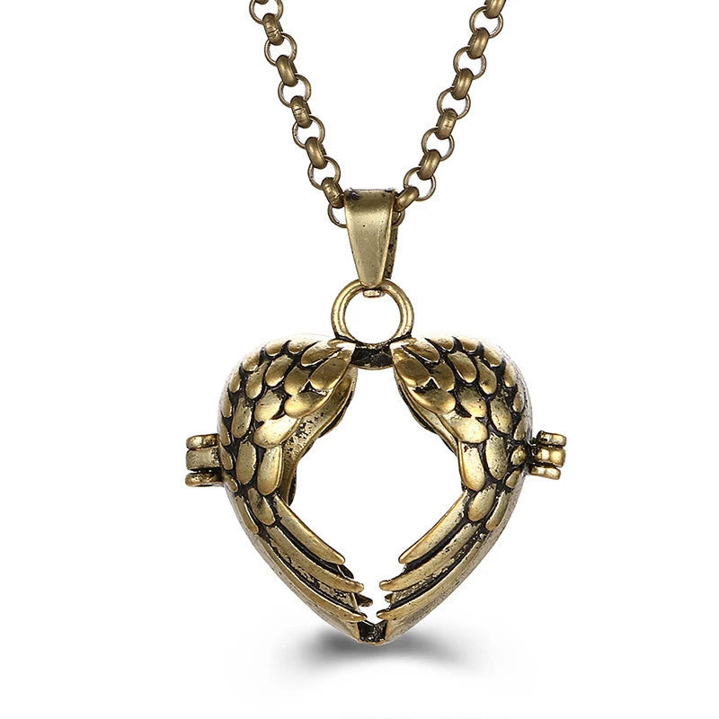 Mexico Style Tree Of Life Angel Necklace 16MM Music Ball Vintage Pregnancy Necklace Aroma Essential Oil Diffuser Locket Pendant