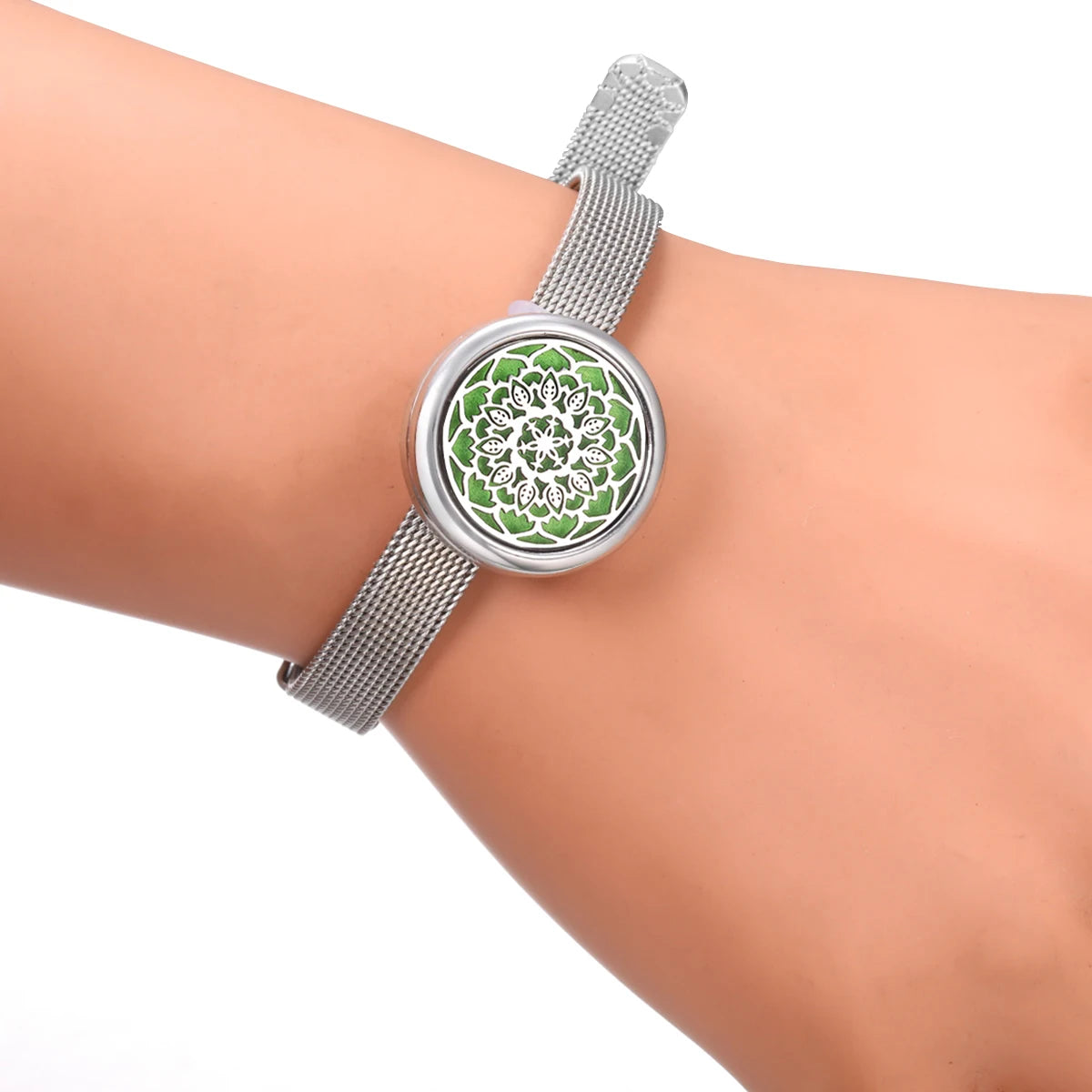 Tree of Life Women Wristband Strap Bracelet Stainless Steel Aromatherapy Diffuser Perfume Essential Oil Lockets Bracelet Jewelry