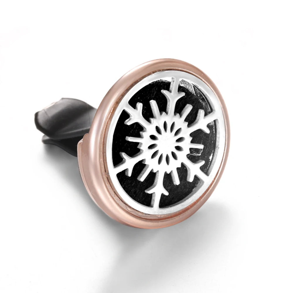 Golden Insert Aromatherapy Pad Tree of Life Pendant Stainless Steel Essential Oil Diffuser Car Air Freshener Outlet Clip Lockets