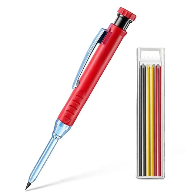 Solid Carpenter Mechanical Pencil with Sharpener Woodworking Tools 2.8mm 3 Colors Refill Construction Tools Stationery Supply